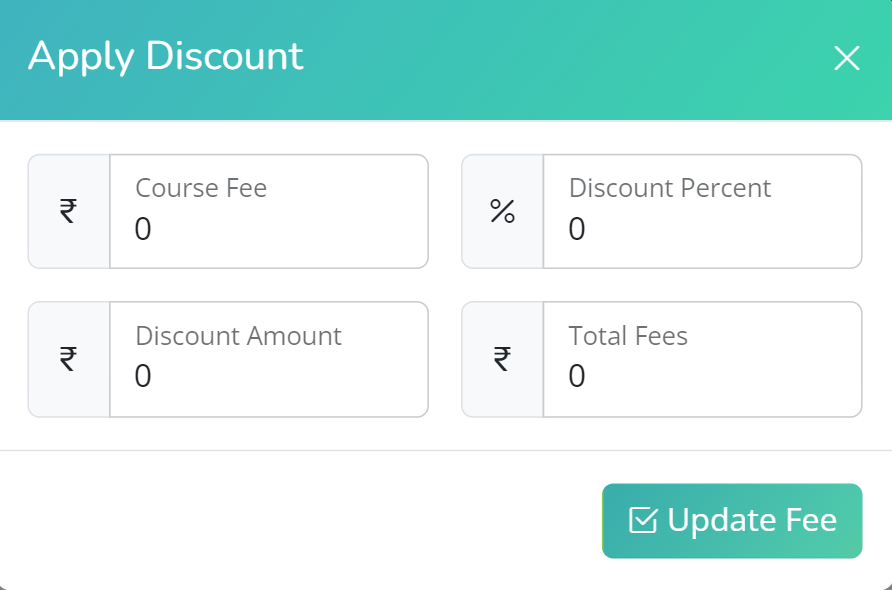 Fees discount