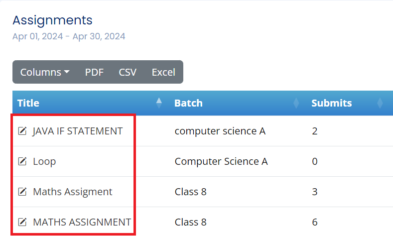 Mark Assignments