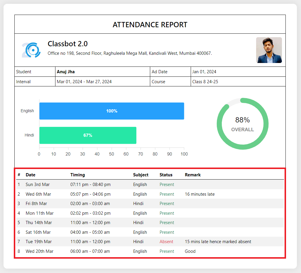 Attendance Log