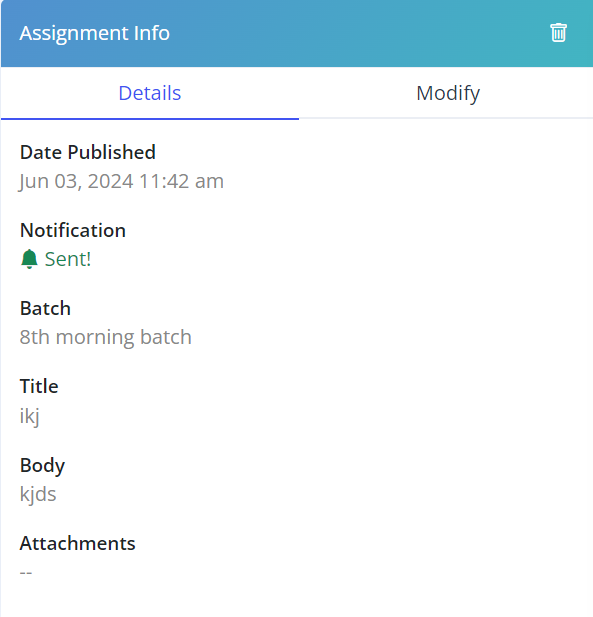 Assignment Details