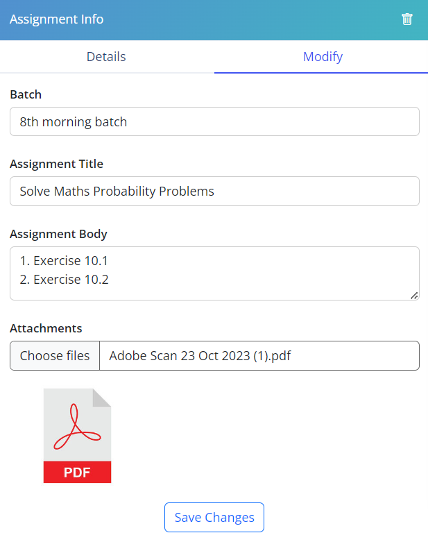 Modify Assignment