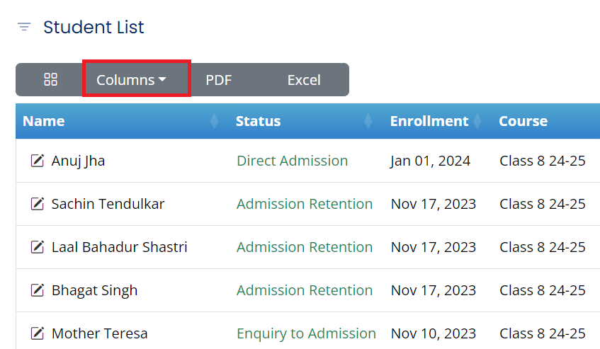 Export Column