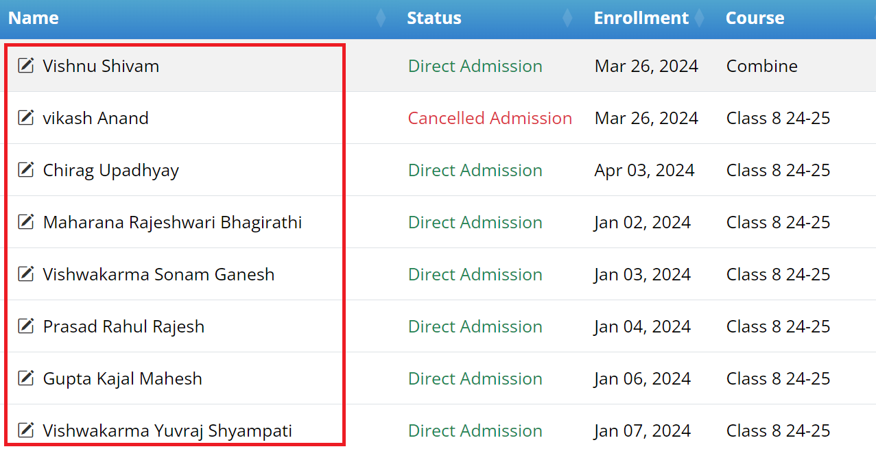 Student List